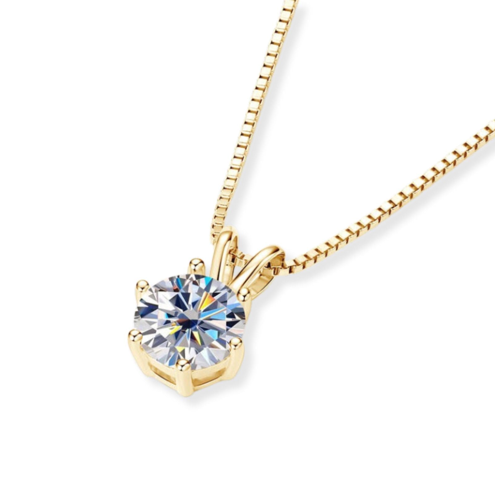 Colar Ponto de Luz Banhado a Ouro Amarelo Moissanite 1ct Prata 925 Lunnelé™ - foto 2
