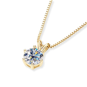 Colar Ponto de Luz Banhado a Ouro Amarelo Moissanite 1ct Prata 925 Lunnelé™ - foto 2