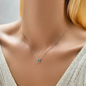 Colar com Pingente Luz Turquesa Prata 925