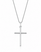 Corrente Masculina Cruz Lisa Em Prata 925 Lunnelé™