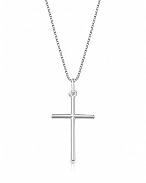 Corrente Masculina Cruz Lisa Em Prata 925 Lunnelé™