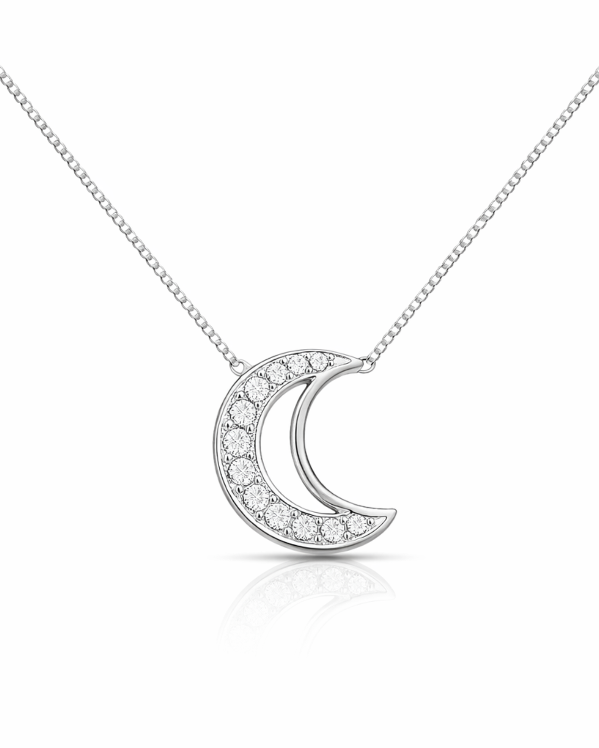 Colar Lua Cravejada em Prata 925 Lunnelé™
