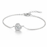 Pulseira de Prata 925 Zircônia Coração Lunnelé™