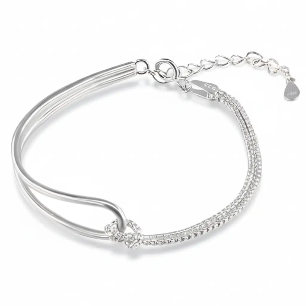 Pulseira Feminina de Prata 925 Enlace Lunnelé™