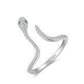 Anel Serpente Cravejado Zircônia Prata 925 Lunnelé™