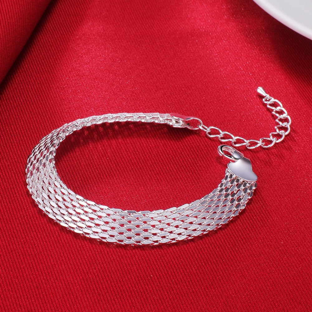 Pulseira de Prata 925 com Corrente de Tecelagem Lunnelé™