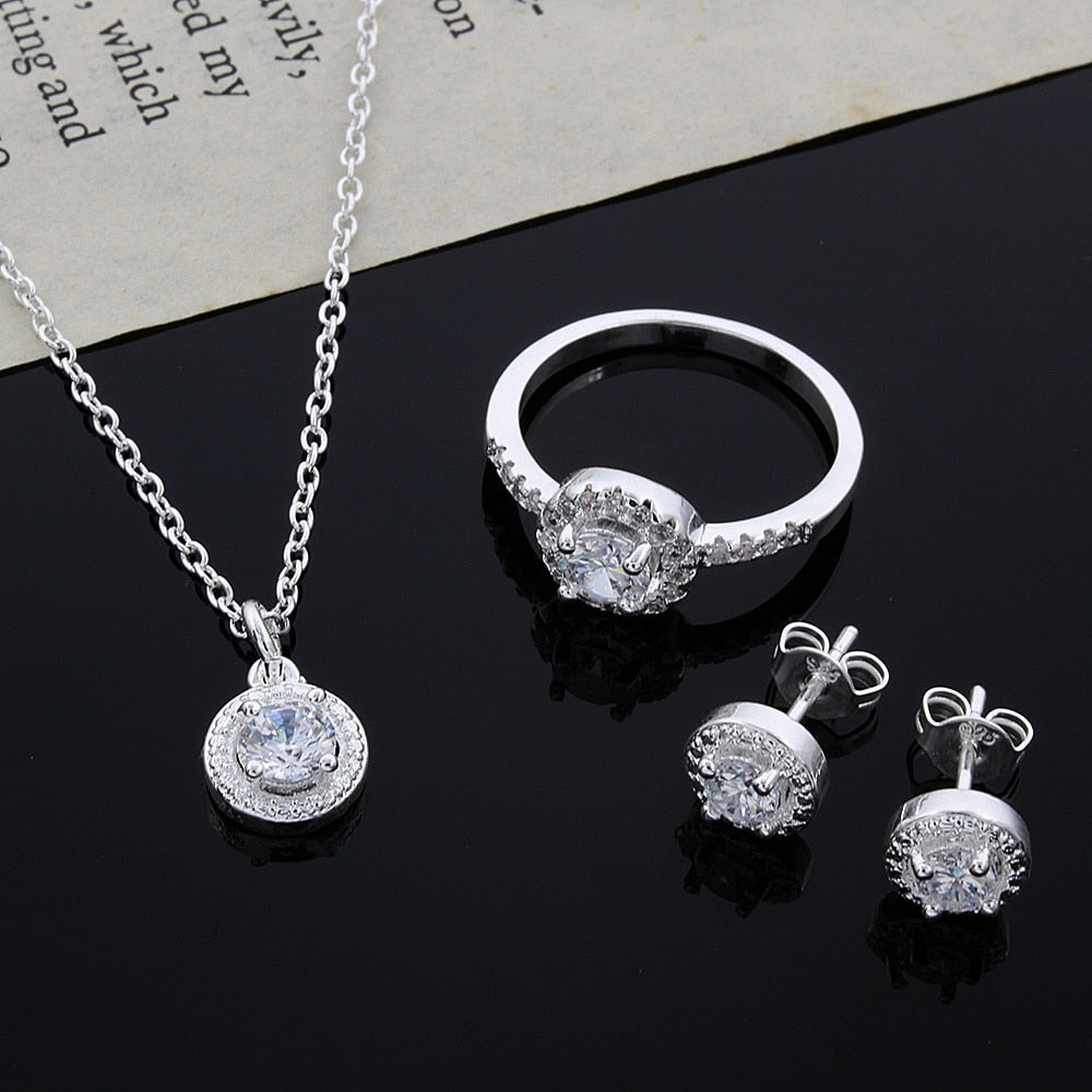 Conjunto em Prata 925 Colar Anel e Brinco Lunnelé™