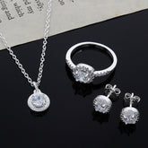 Conjunto em Prata 925 Colar Anel e Brinco Lunnelé™