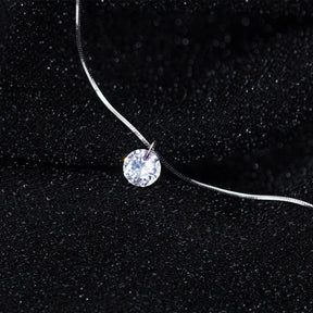 Colar Ponto de Luz Cristal Zircônia Prata Regulável Lunnelé™