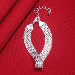 Pulseira de Prata 925 com Corrente de Tecelagem Lunnelé™