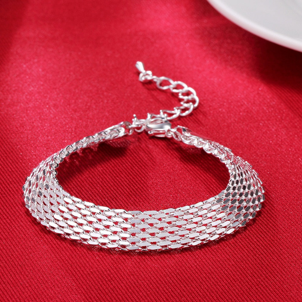 Pulseira de Prata 925 com Corrente de Tecelagem Lunnelé™