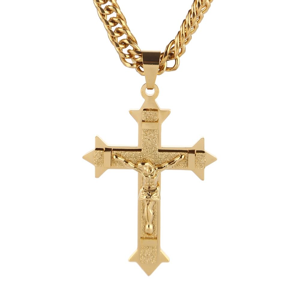 Corrente com Pingente Crucifixo Modern em Aço Inoxidável Lunnelé™