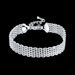 Pulseira de Prata 925 com Corrente de Tecelagem Lunnelé™