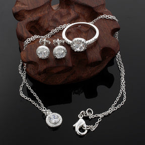 Conjunto em Prata 925 Colar Anel e Brinco Lunnelé™
