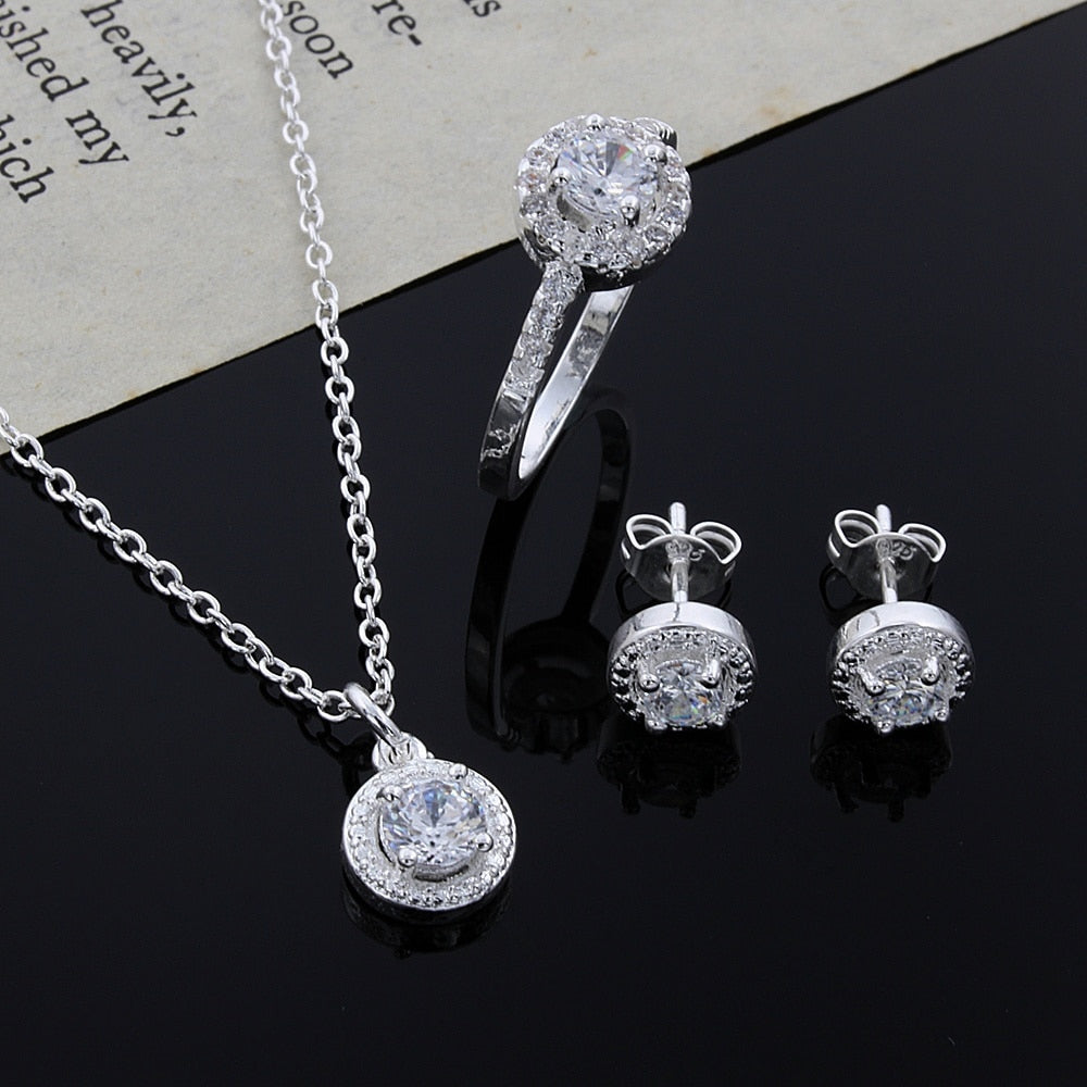 Conjunto em Prata 925 Colar Anel e Brinco Lunnelé™