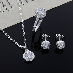 Conjunto em Prata 925 Colar Anel e Brinco Lunnelé™