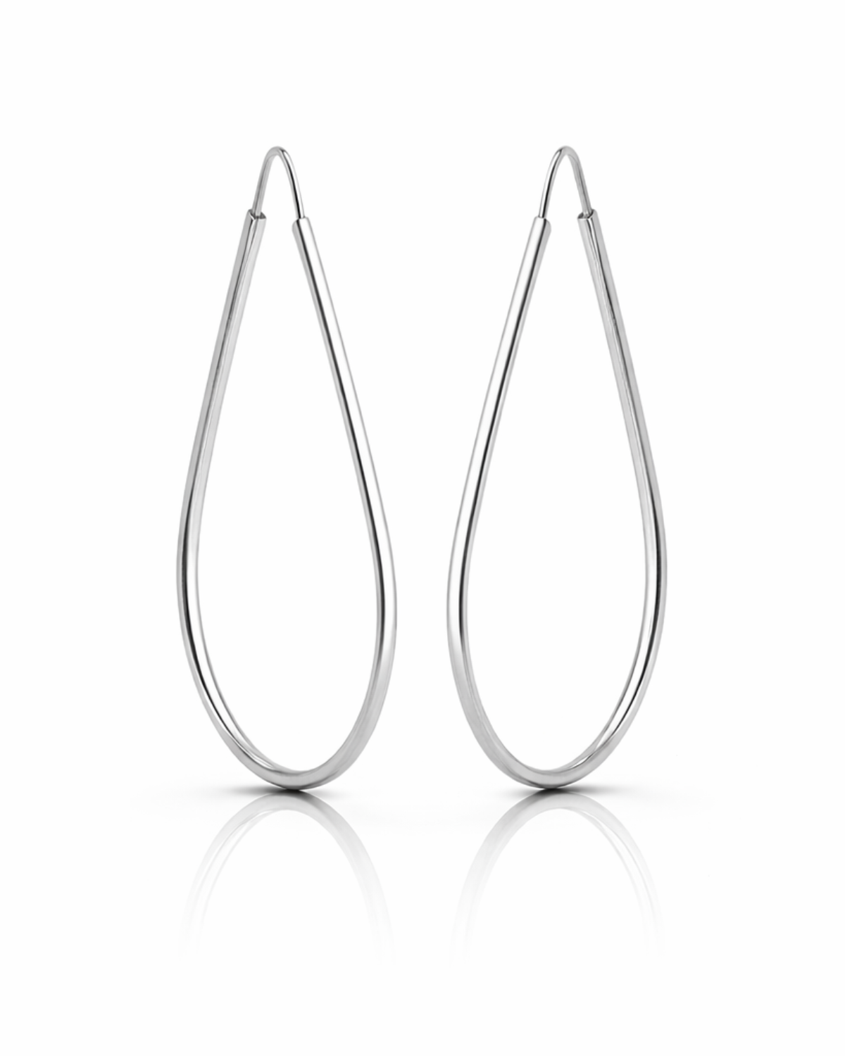 Brinco de Prata Argola Gota Vazado 3,5cm  Prata 925 Lunnelé™