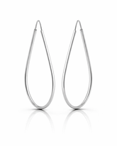 Brinco de Prata Argola Gota Vazado 3,5cm  Prata 925 Lunnelé™