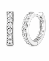 Brinco Argola Click Zircônia 10 mm Prata 925 Lunnelé™