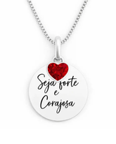 Colar Seja Forte e Corajosa Prata 925 Lunnelé™