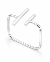 Anel Regulável Design Traços de Prata 925 Lunnelé™
