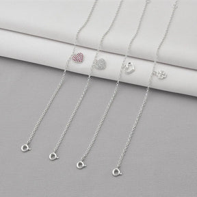 Pulseira Coração Cravejado Rosa em Prata 925 Lunnelé™ - foto 3