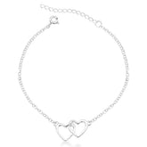 Pulseira Dois Corações Entrelaçados Prata 925