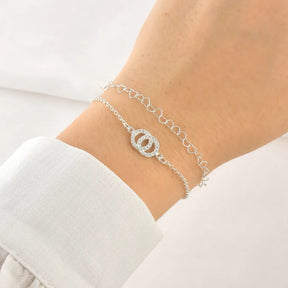 Pulseira Elo de Coração em Prata 925