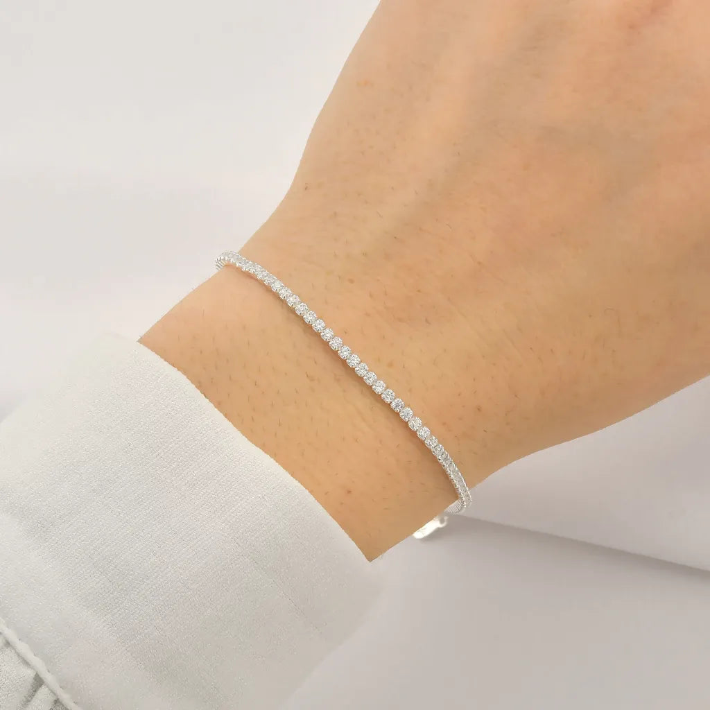 Pulseira Riviera 2mm Prata 925