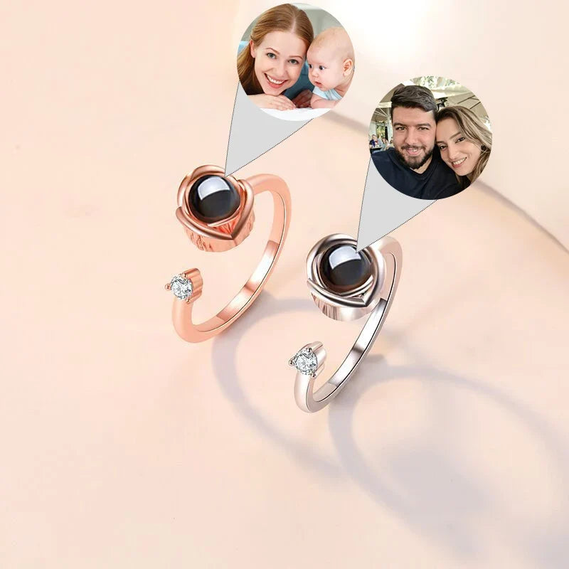 Flower - Anel Ajustável Personalizado com Foto Prata 925 Lunnelé™