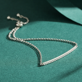 Pulseira de Zircônia Cúbica Ajustável de Prata Lunnelé™