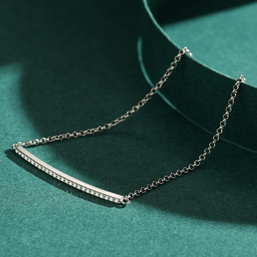 Pulseira de Zircônia Cúbica Ajustável de Prata Lunnelé™
