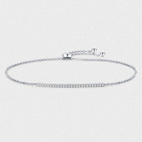 Pulseira de Zircônia Cúbica Ajustável de Prata Lunnelé™