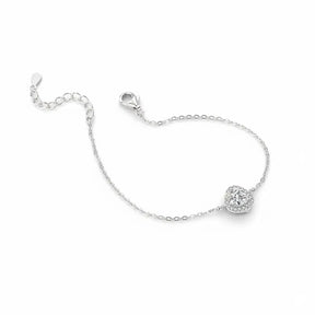 Pulseira de Prata 925 Zircônia Coração Lunnelé™