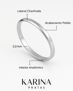 Aliança de Namoro 2mm Prata 950 Lunnelé™ - foto 2