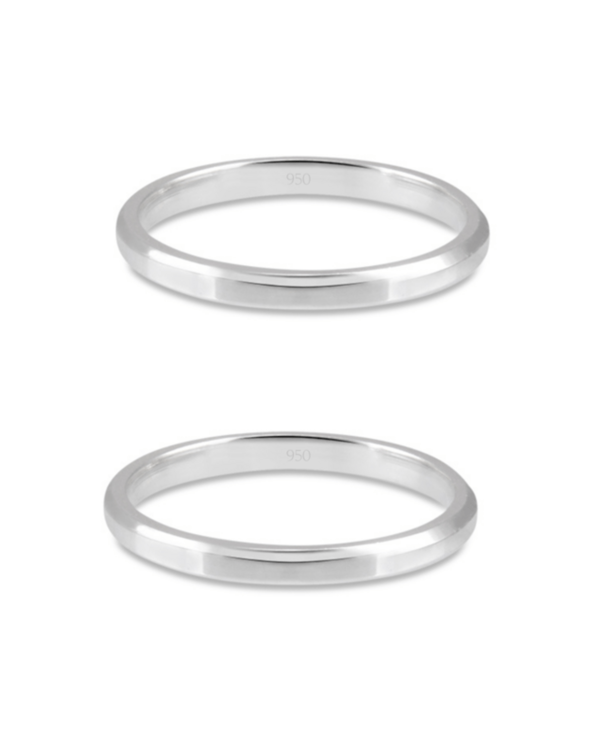 Alianças de Namoro em Prata 950 – 2MM Lunnelé™ - foto 2