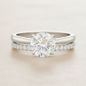 Anel Noivado com Meia Aliança Moissanite 2ct