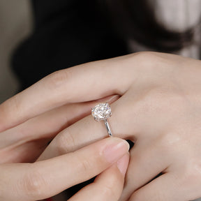 Anel Solitário com Moissanite Oval 2ct Prata 925 Lunnelé™ - foto 3