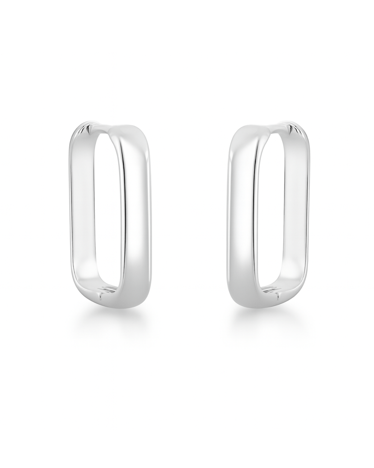 Argola Quadrada Lisa Prata 925 Lunnelé™