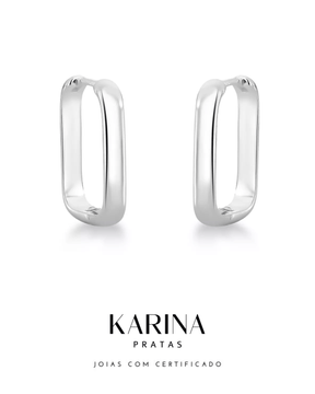 Argola Quadrada Lisa Prata 925 Lunnelé™ - foto 4