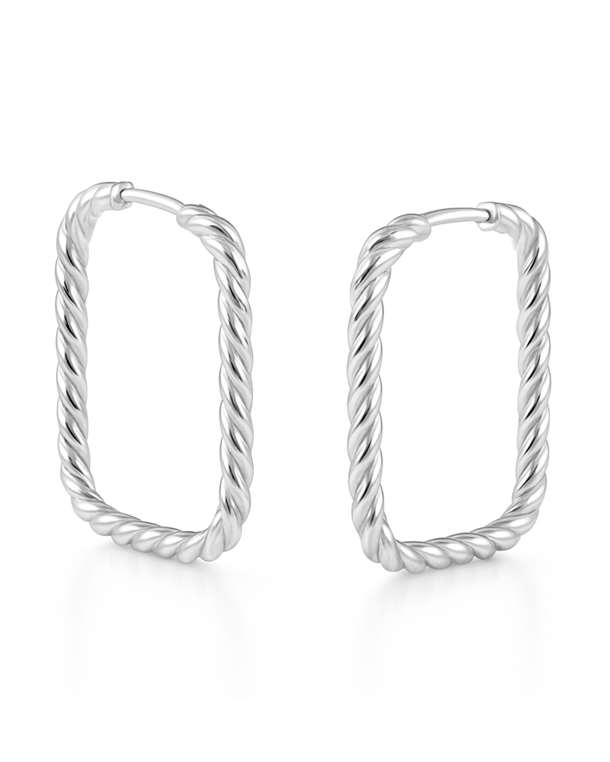 Argola Quadrada Torcida Prata 925 Lunnelé™