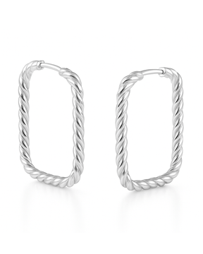 Argola Quadrada Torcida Prata 925 Lunnelé™