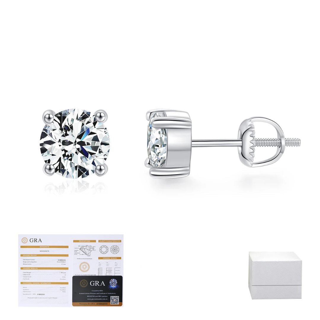 Brinco Solitário Clássico Moissanite 1ct Prata 925 Lunnelé™ - foto 4