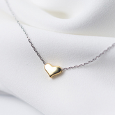 Colar de Prata 925 com Pingente de Coração Dourado Lunnelé™