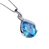 Colar Feminino de Prata 925 Gota Azul Lunnelé™