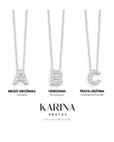 Colar Letra Inicial Cravejada em Prata 925 Lunnelé™ - foto 6