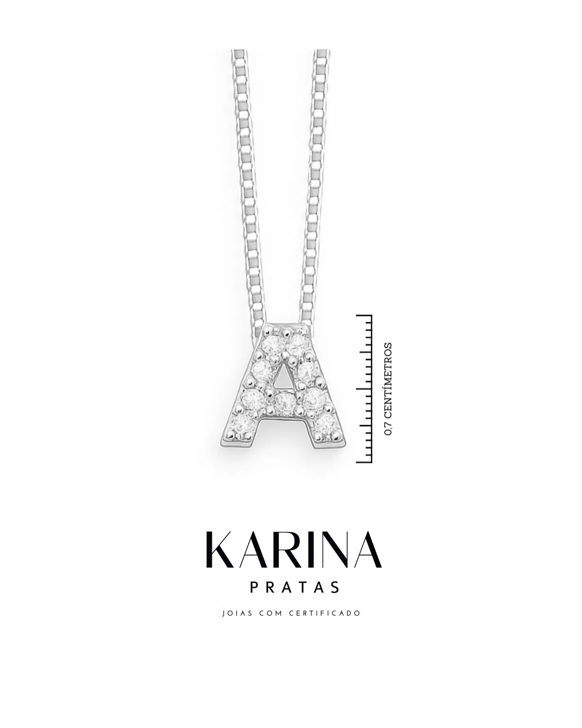 Colar Letra Inicial Cravejada em Prata 925 Lunnelé™ - foto 8