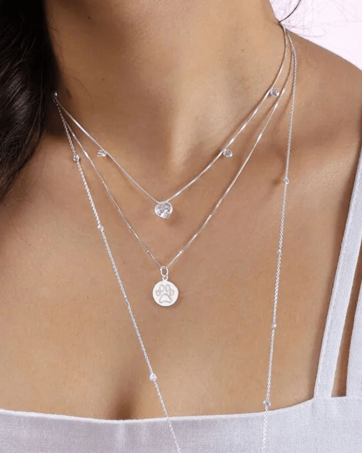 Colar Medalha Pata de Pet Prata 925 Lunnelé™ - foto 3