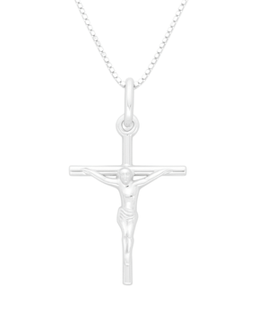Corrente Cruz com Corpo de Cristo Em Prata 925 Lunnelé™