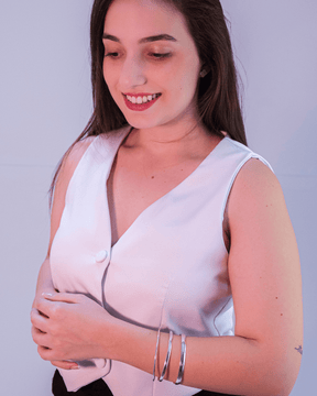 Mix com Três Braceletes Lisos Click Em Prata 925 Lunnelé™ - foto 3